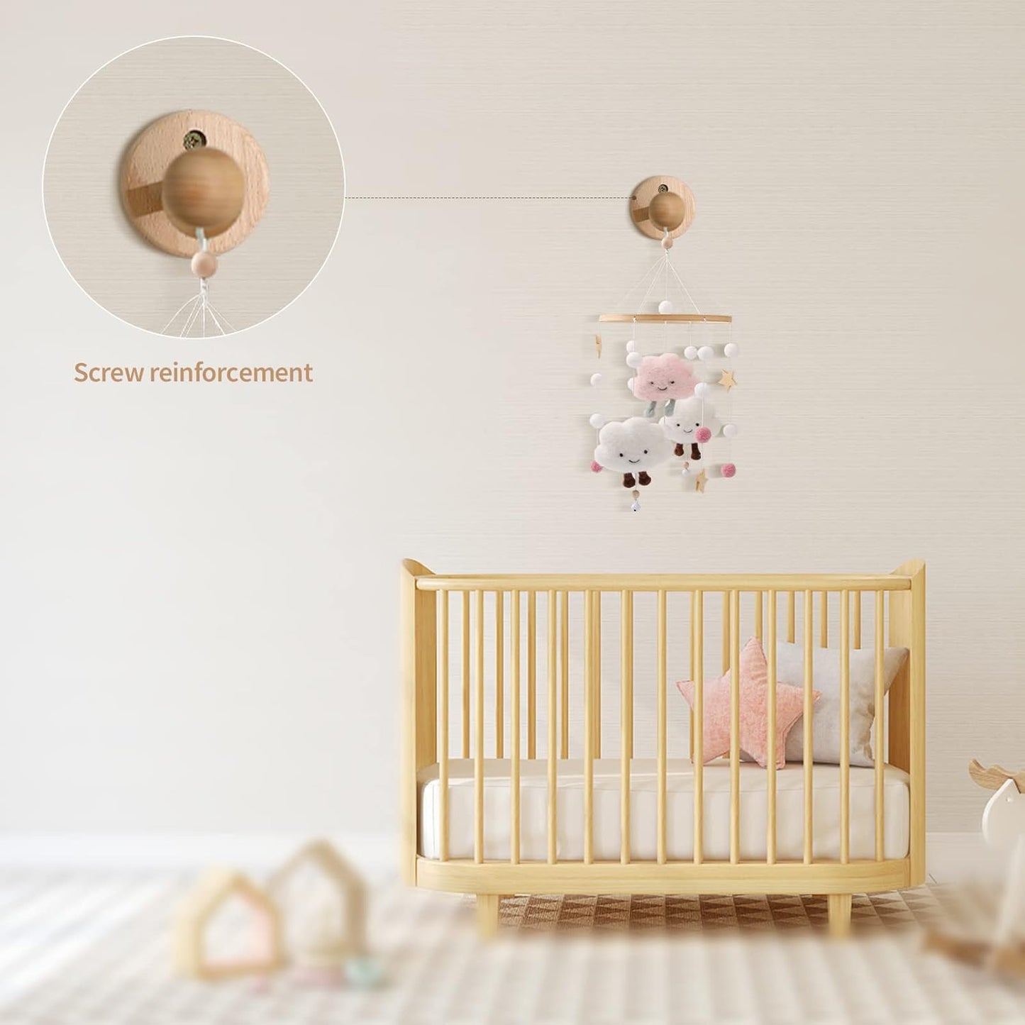 Mobile wall mount – flexible and stable suspension for your baby mobile!