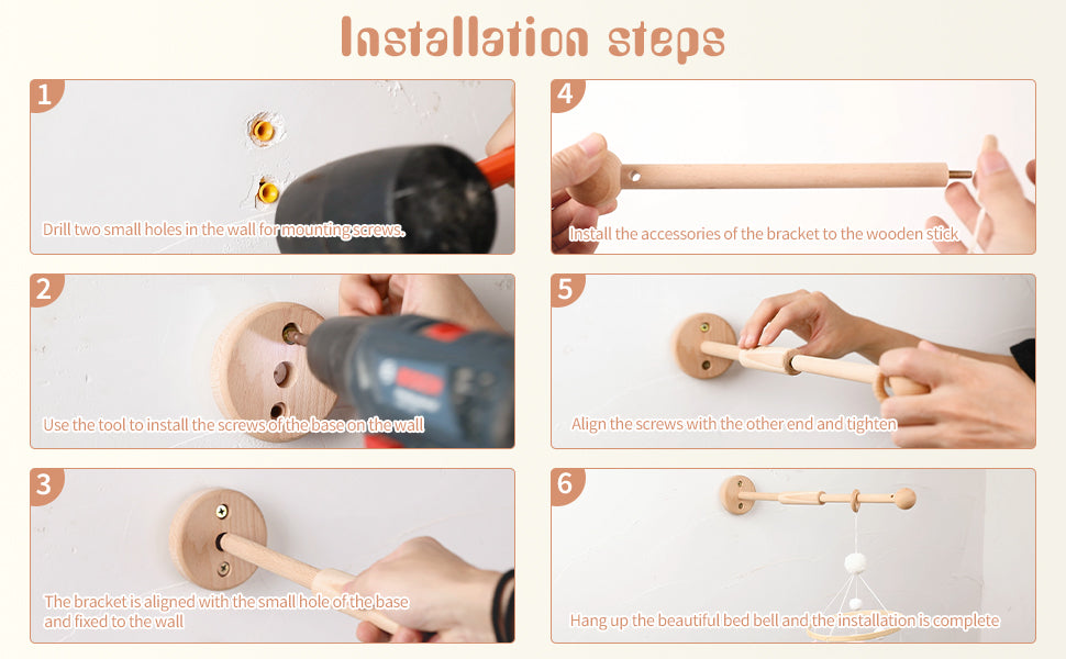 Mobile wall mount – flexible and stable suspension for your baby mobile!