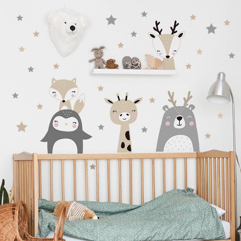 Wandsticker Waldtiere – Bezaubernde Dekoration für Babyzimmer und Kinderzimmer