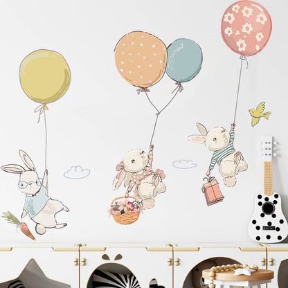 Wall sticker cute rabbit for baby room – removable wall decoration for a playful atmosphere