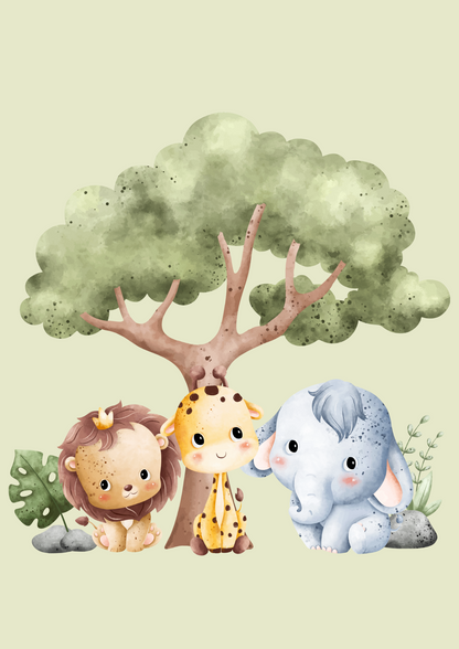 Digital Poster “Safari – Animals on Safari Car” – Adventurous Animal Encounters in the Wild