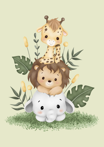 Digital Poster “Safari – Animals on Safari Car” – Adventurous Animal Encounters in the Wild
