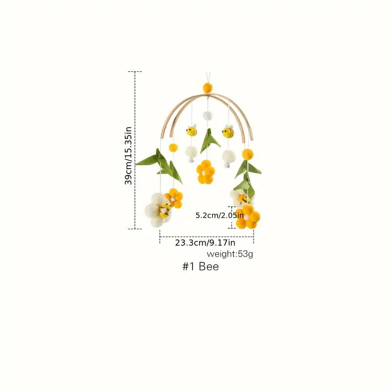 Handgefertigtes Bienen- und Blumen-Mobile – Natürliche Deko fürs Babyzimmer
