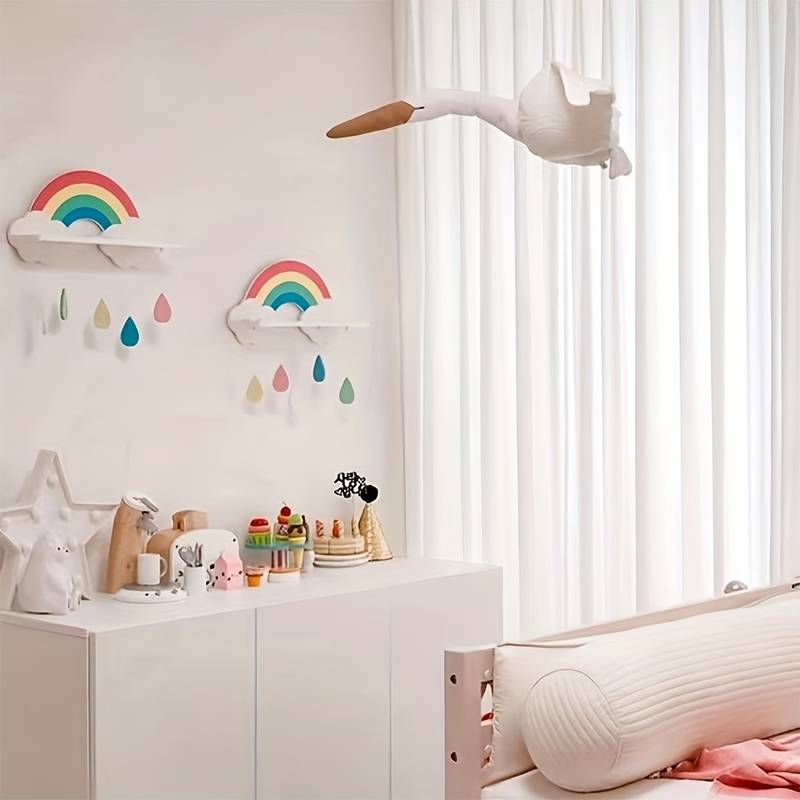 Mobile swan/stork made of cotton – decoration for baby rooms, midwifery practices &amp; delivery rooms