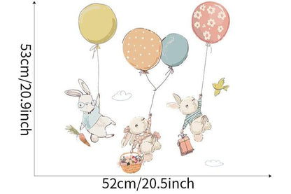 Wall sticker cute rabbit for baby room – removable wall decoration for a playful atmosphere