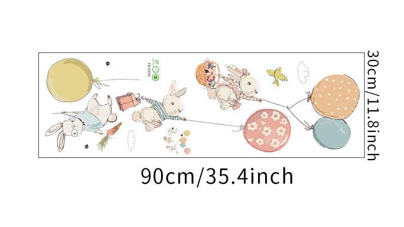 Wall sticker cute rabbit for baby room – removable wall decoration for a playful atmosphere