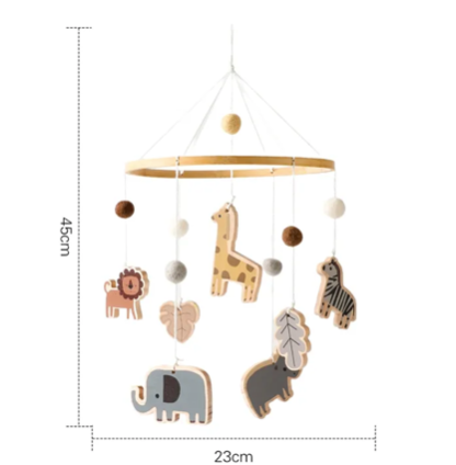 Mobile Safari Abenteuer – Deko für Babyzimmer mit Handgefertigten Holz-Tieren