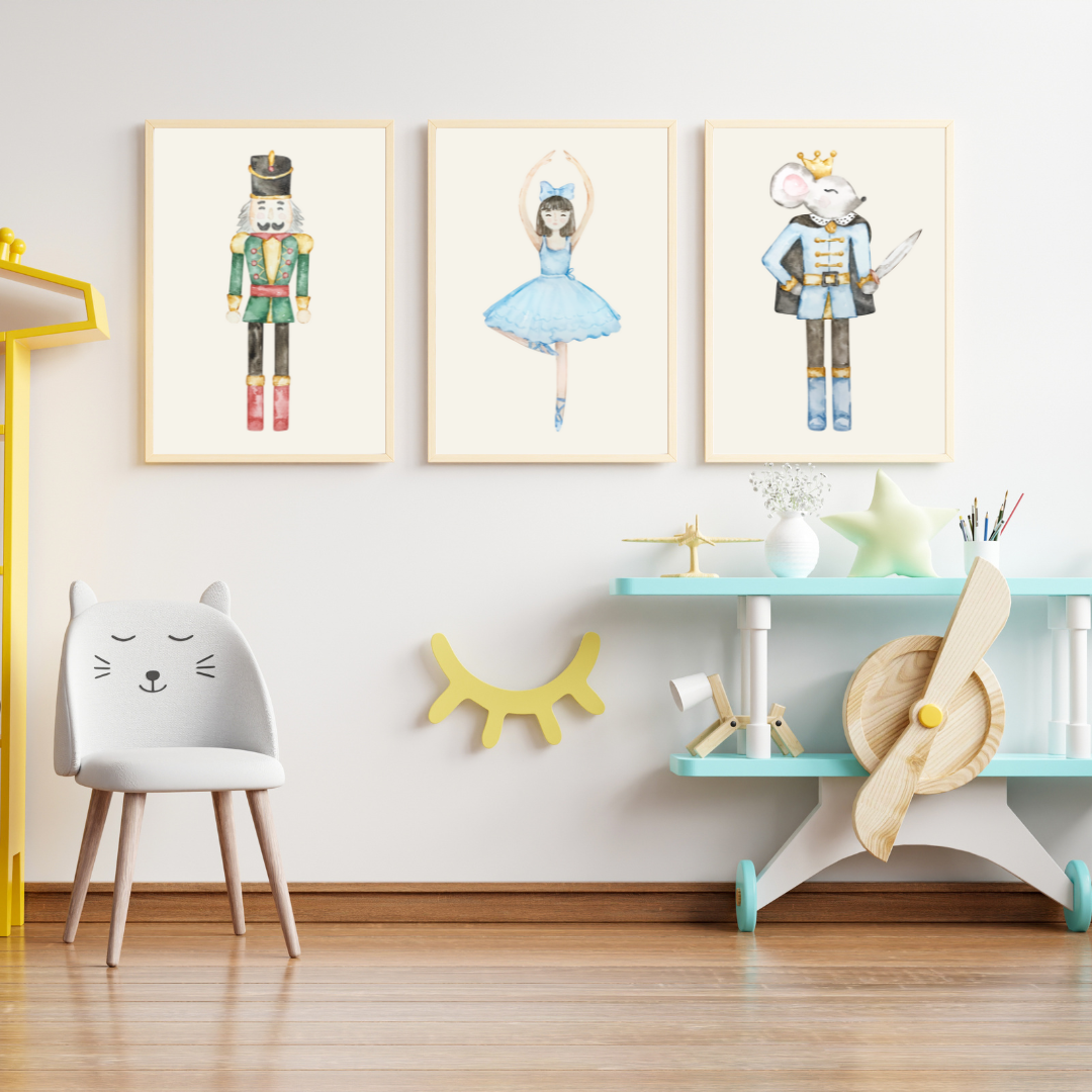 Digital Poster "Nutcracker" - 3-piece set with Nutcracker, Woman and Rabbit