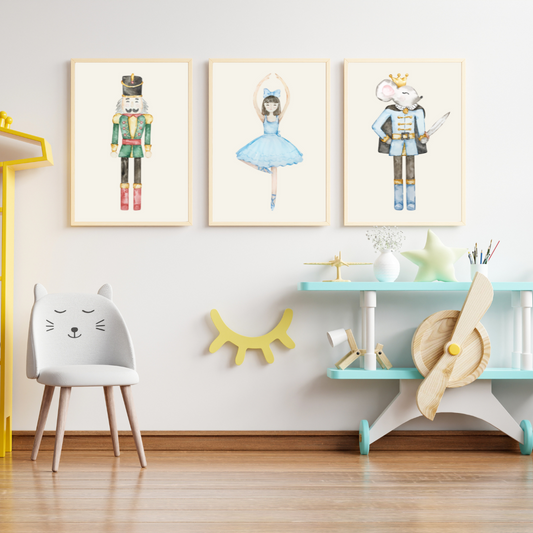 Digital Poster "Nutcracker" - 3-piece set with Nutcracker, Woman and Rabbit