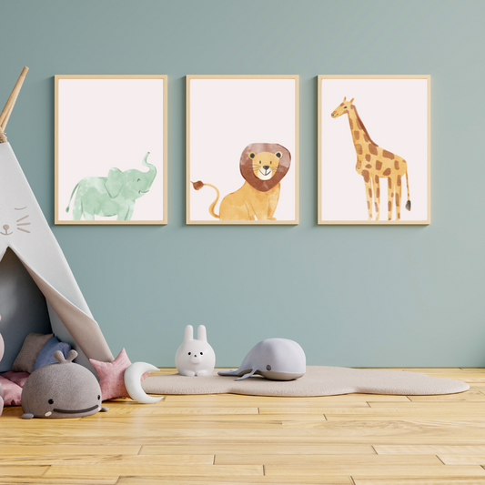Digital Posters "Safari" - 3-piece collection with safari motifs
