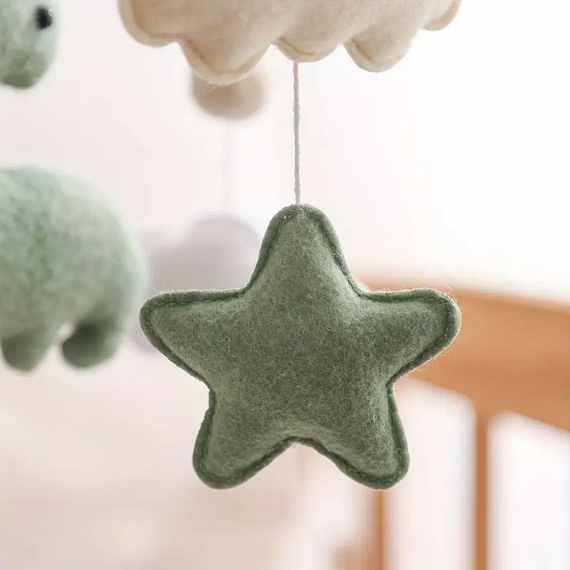 Dino Mobile – Adventurous Baby Room Decoration with Stars and Clouds