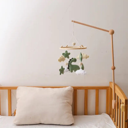 Dino Mobile – Adventurous Baby Room Decoration with Stars and Clouds