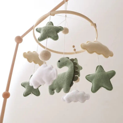 Dino Mobile – Adventurous Baby Room Decoration with Stars and Clouds