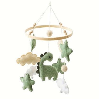 Dino Mobile – Adventurous Baby Room Decoration with Stars and Clouds