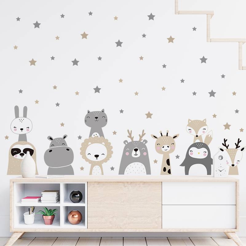 Wandsticker Waldtiere – Bezaubernde Dekoration für Babyzimmer und Kinderzimmer