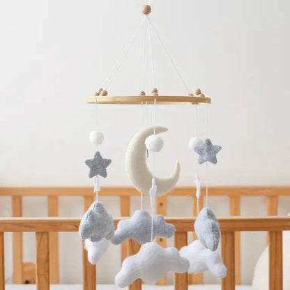 Weißmond Mobile – Traumhafte Babyzimmer Dekoration mit Mond, Sternen und Wolken