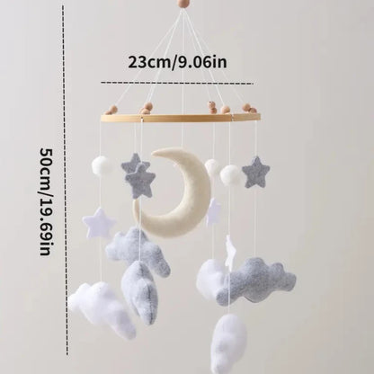 Weißmond Mobile – Traumhafte Babyzimmer Dekoration mit Mond, Sternen und Wolken