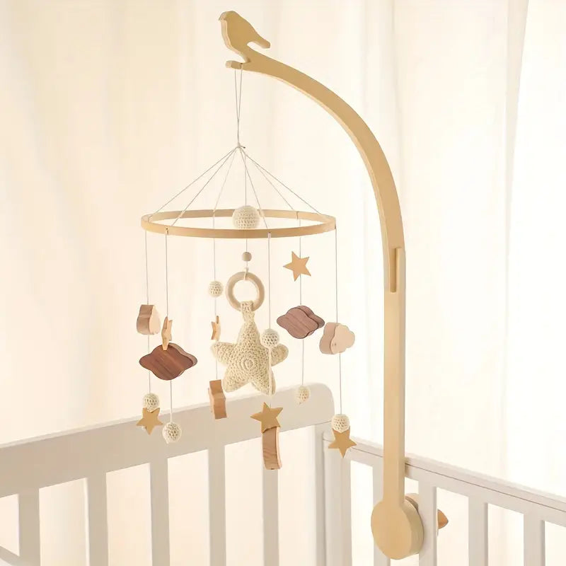 Sternchen Mobile – Sanfte Babyzimmer Dekoration mit Wolken und Strickstern