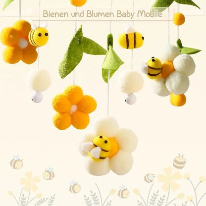 Handgefertigtes Bienen- und Blumen-Mobile – Natürliche Deko fürs Babyzimmer