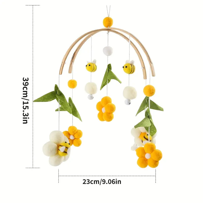 Handgefertigtes Bienen- und Blumen-Mobile – Natürliche Deko fürs Babyzimmer