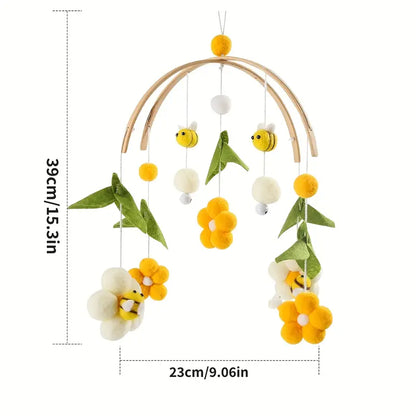 Handgefertigtes Bienen- und Blumen-Mobile – Natürliche Deko fürs Babyzimmer