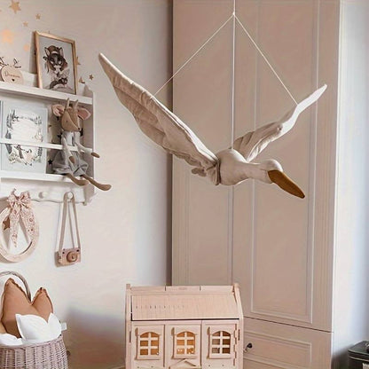 Mobile swan/stork made of cotton – decoration for baby rooms, midwifery practices &amp; delivery rooms