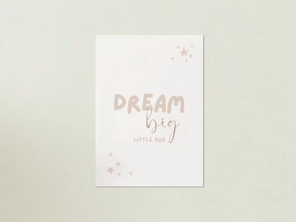 Digital Poster “Dream Big” – Inspirational Font in Beige