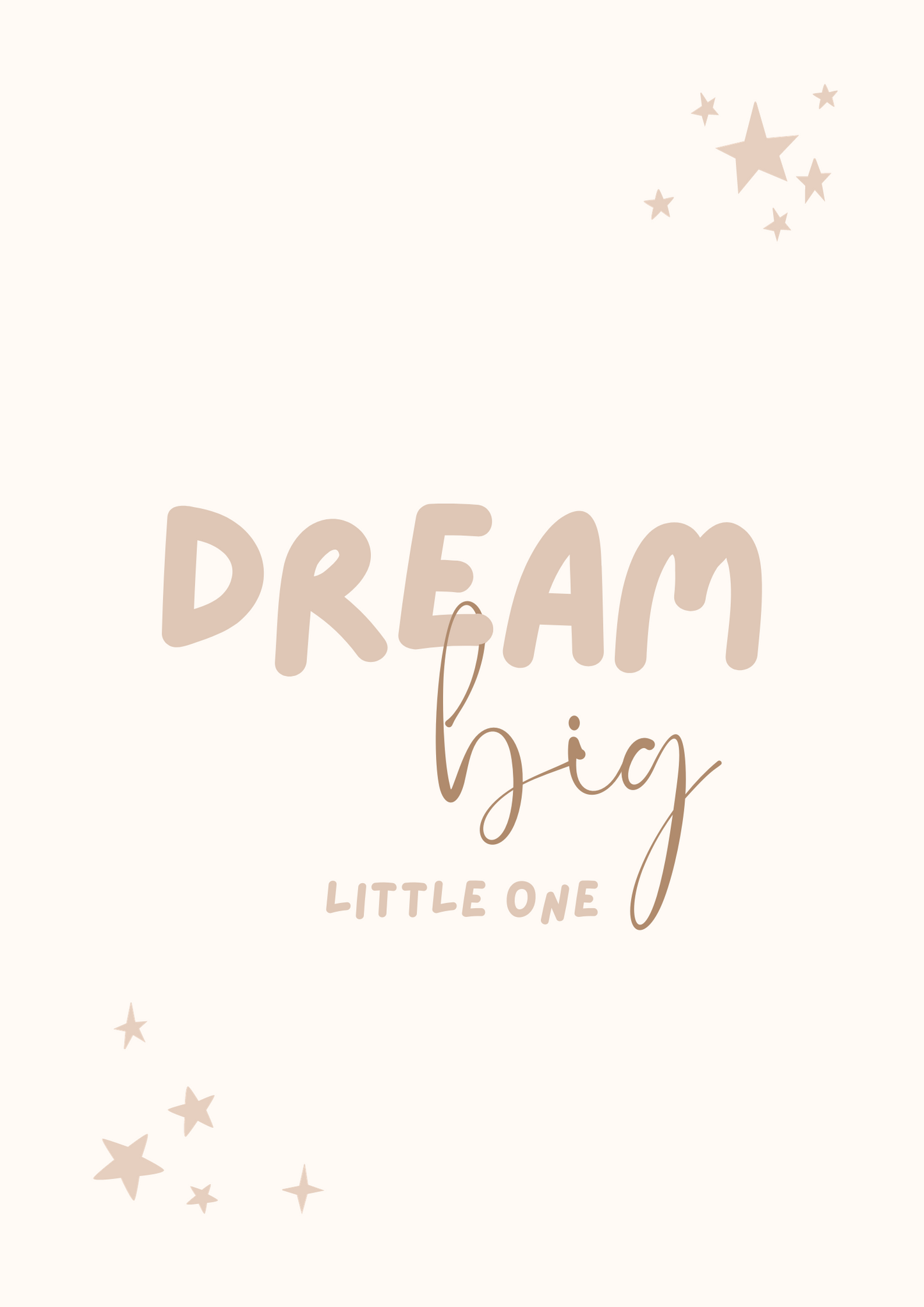 Digital Poster “Dream Big” – Inspirational Font in Beige