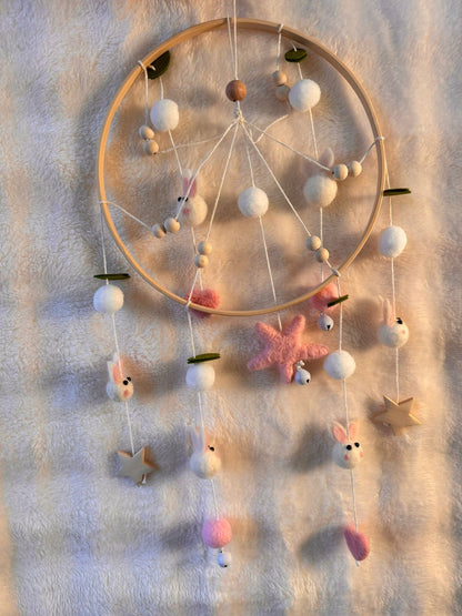 Bunny Mobile – Playful Baby Room Decoration with Bells
